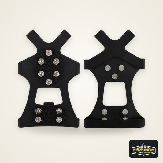 Ice & Snow Grippers with 10 Stainless Steel Spikes | Anti-Slip Traction Crampons for Shoes