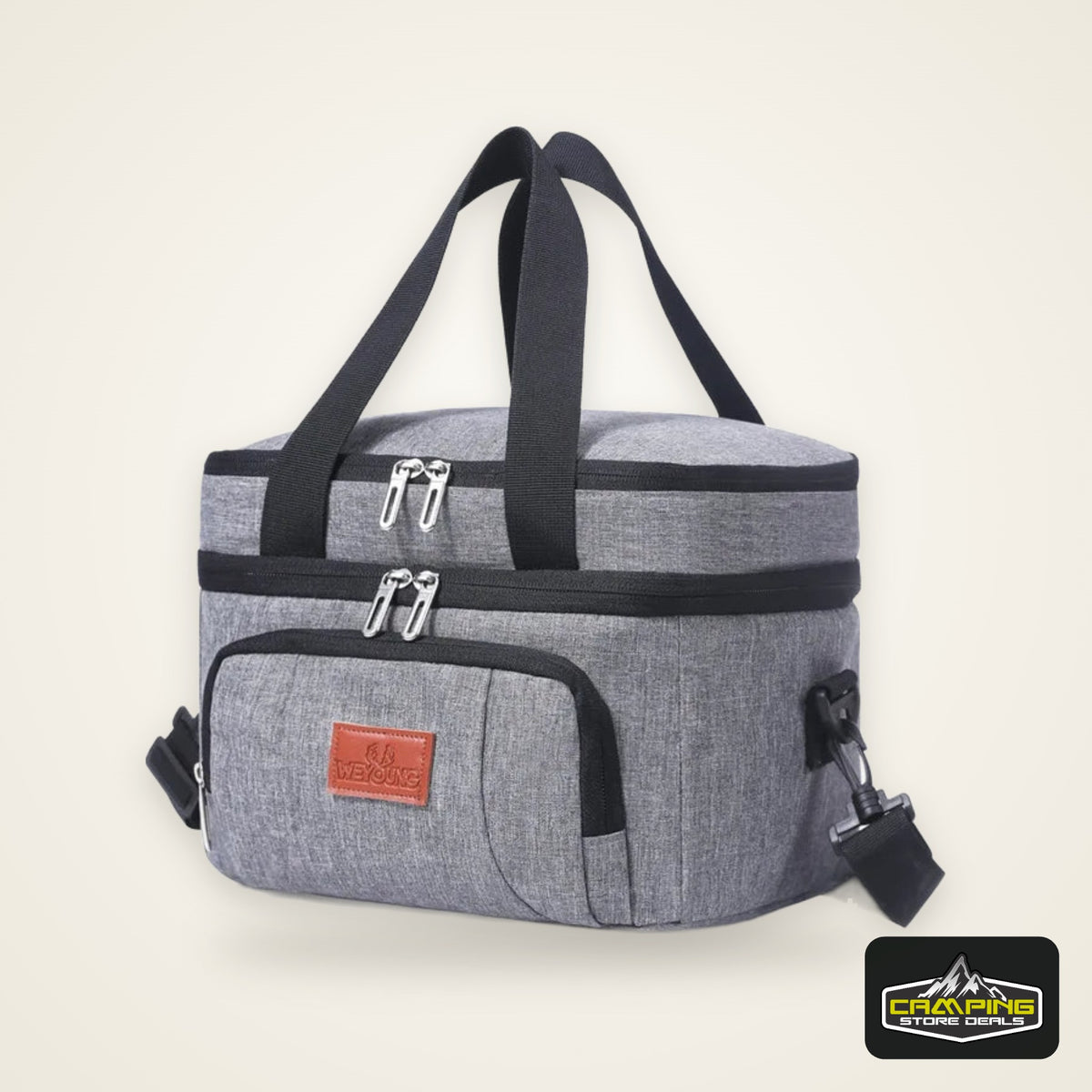 Insulated Double-Layer Tote Cooler Bag - Large Capacity Lunch Box Women/Men, Leakproof Picnic & School Bag with Adjustable Strap