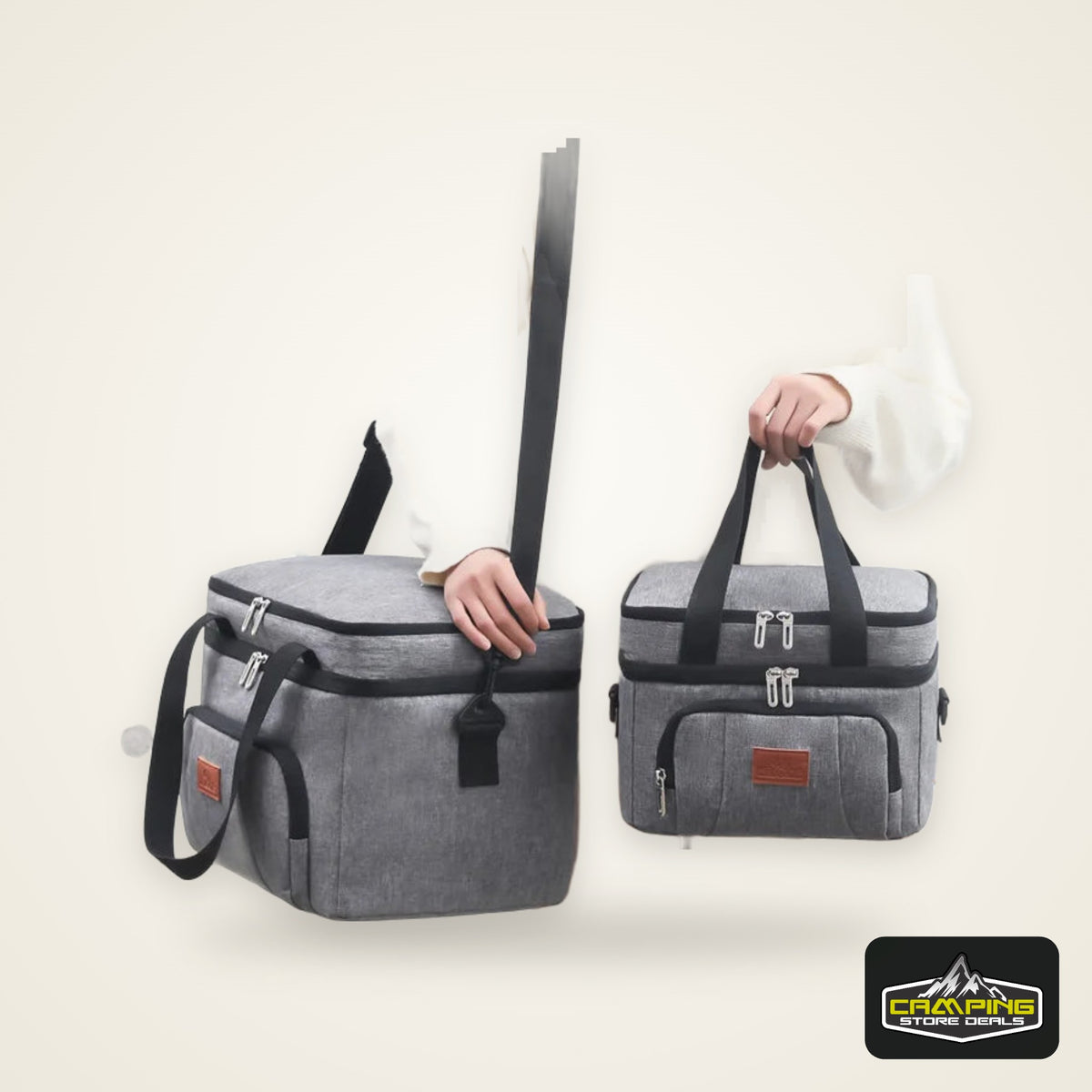 Insulated Double-Layer Tote Cooler Bag - Large Capacity Lunch Box Women/Men, Leakproof Picnic & School Bag with Adjustable Strap