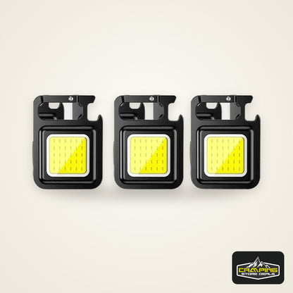 Keychain Light Mini Multifunctional Camping Flashlight USB Rechargeable LED Portable Bright COB Pocket Clip Lantern Outdoor Work