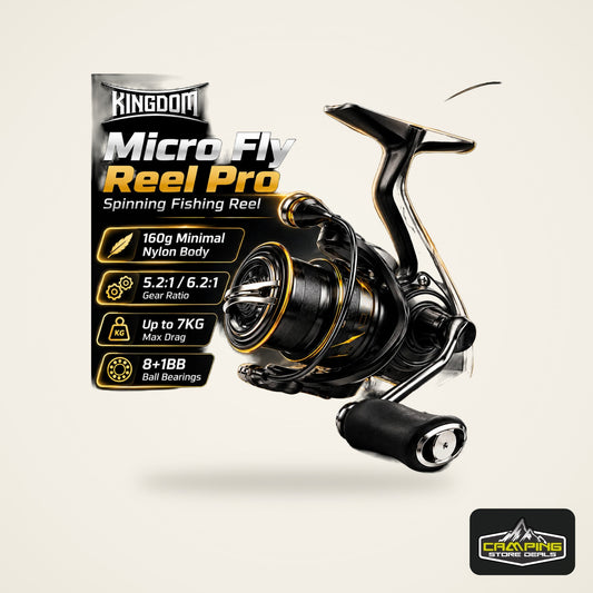 Kingdom Micro Fly Pro Spinning Fishing Reel 800-3000 Ultra Light 8+1 BB 7KG Max Drag 5.2:1/6.2:1 Gear Ratio Freshwater Saltwater