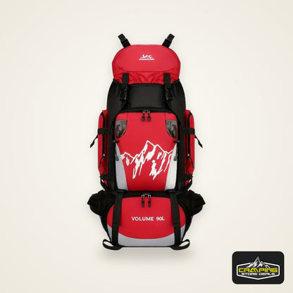 [Large Capacity | Durable] Lightweight 90L Travel Backpack | Large Capacity, Durable Nylon, Adjustable Straps | Red & Black for Hiking, Camping, and Outdoor Adventures