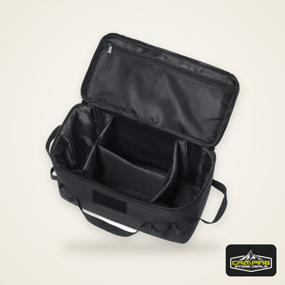 Large Capacity Outdoor Camping Storage Bag - Ground Nail Tool Bag with Picnic Cookware Utensils Kit Gas Canister Organizer