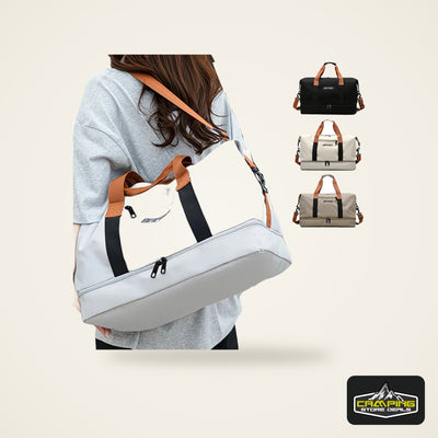 Large Capacity Travel Bag, Dry Wet Separation Design, Foldable Waterproof Gym Bag,Shoe Compartment, Ideal for Outdoor Activities
