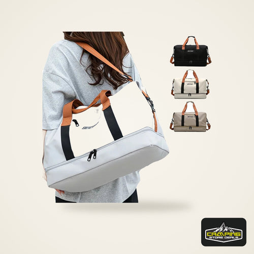 Large Capacity Travel Bag, Dry Wet Separation Design, Foldable Waterproof Gym Bag,Shoe Compartment, Ideal for Outdoor Activities