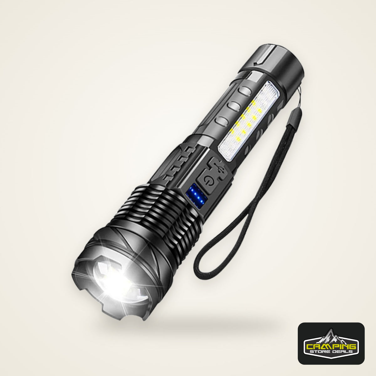 LED Flashlight Rechargeable Torch High Power Strong Light Flashlight Long Range Tactical Zoom Lamp Outdoor Camping Lantern