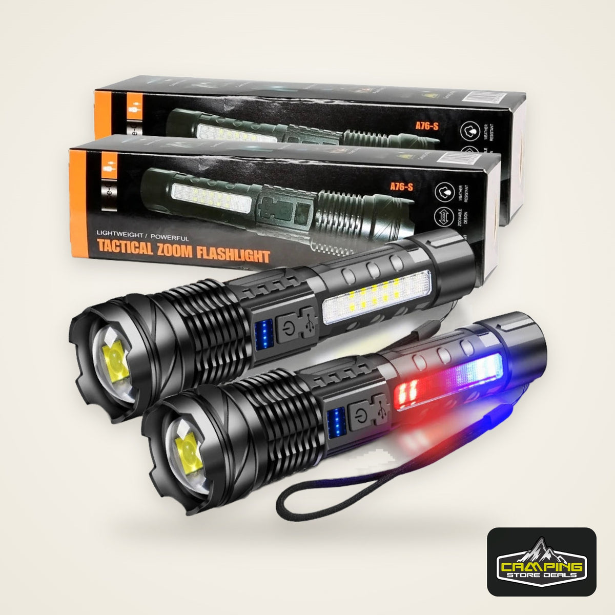 LED Flashlight Rechargeable Torch High Power Strong Light Flashlight Long Range Tactical Zoom Lamp Outdoor Camping Lantern