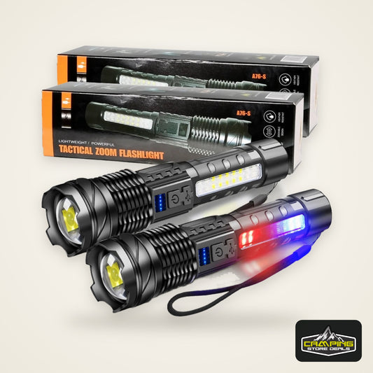 LED Flashlight Rechargeable Torch High Power Strong Light Flashlight Long Range Tactical Zoom Lamp Outdoor Camping Lantern