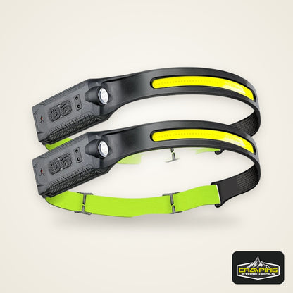 LED HeadlampRechargeable 3-modes Lighting Headlight Flashlight Built in Battery Running Light for Outdoor Camping Emergency Lamp