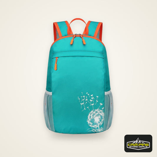 [Lightweight Foldable Backpack] Lightweight Nylon OGEHUAFEE Backpack - Large Capacity, Foldable Design | Travel, Hiking & Commuting, Black with Floral Accents, Adjustable Shoulder Straps, Zip Closure