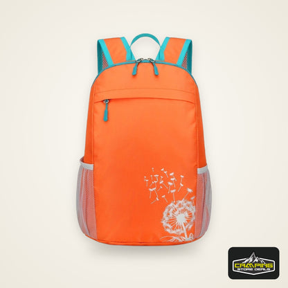 [Lightweight Foldable Backpack] Lightweight Nylon OGEHUAFEE Backpack - Large Capacity, Foldable Design | Travel, Hiking & Commuting, Black with Floral Accents, Adjustable Shoulder Straps, Zip Closure