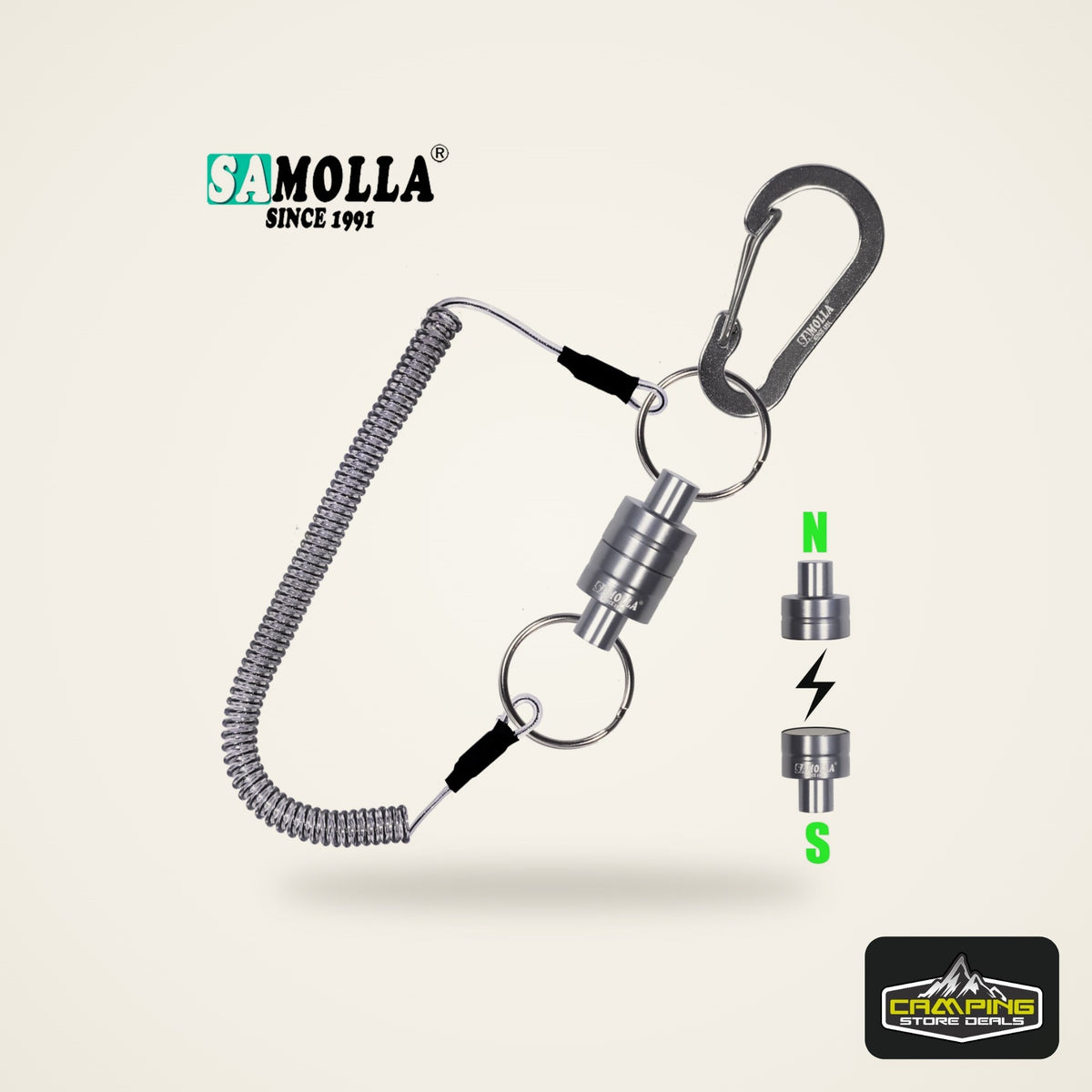 SAMOLLA Magnetic Net Release with Coiled Lanyard