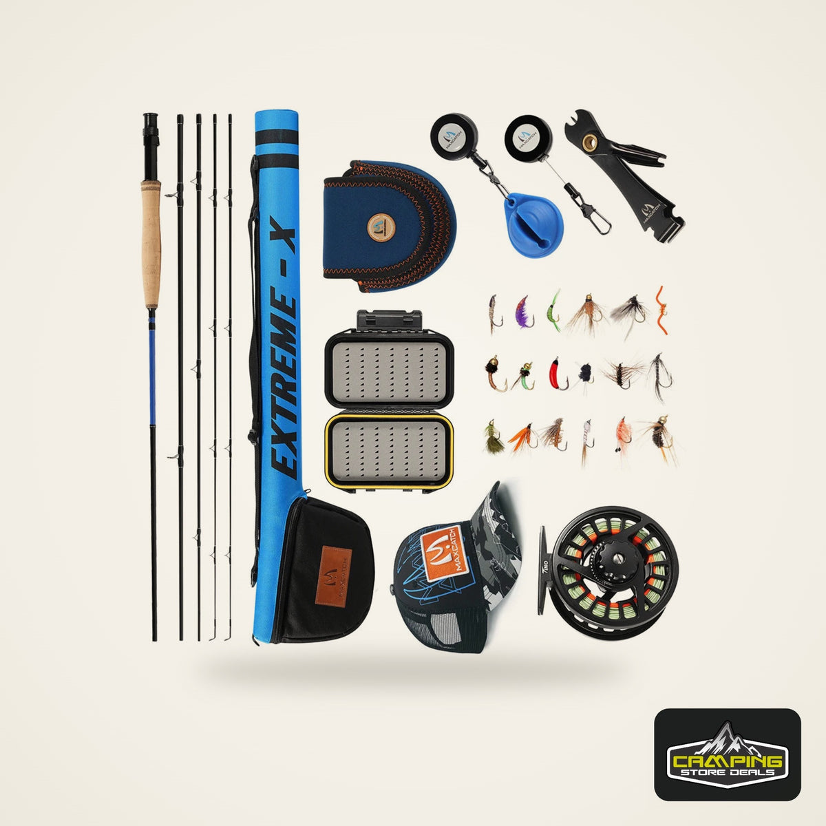 Maxcatch Extreme-X Fly Rod and Reel Starter Kit 3-8WT