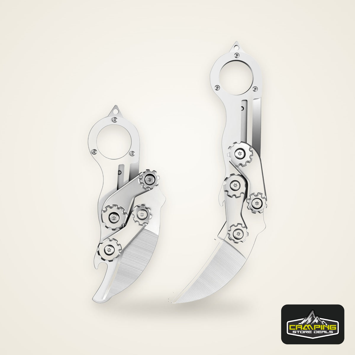 Mechanical Folding knife Multifunction Portable Pocket Knife All-steel Claw Folding Knife with Finger Ring,  EDC Utility Knife for Outdoor Camping, Survival