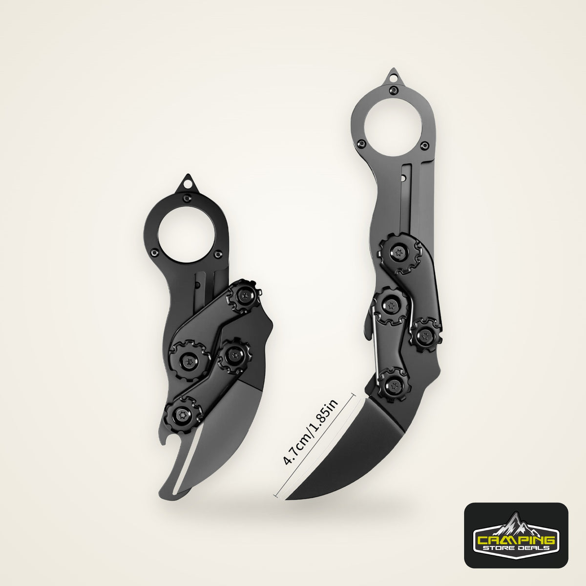 Mechanical Folding knife Multifunction Portable Pocket Knife All-steel Claw Folding Knife with Finger Ring,  EDC Utility Knife for Outdoor Camping, Survival