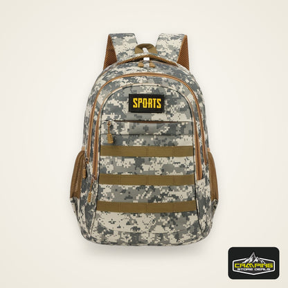 Men'S Camo Large Capacity Backpack - Durable Nylon, Multiple Compartments, Zip Closure, Ideal for Hiking, Travel & School, Outdoor Backpack|Camouflage Backpack|Secure Zipper Closure, Backpack for Trave