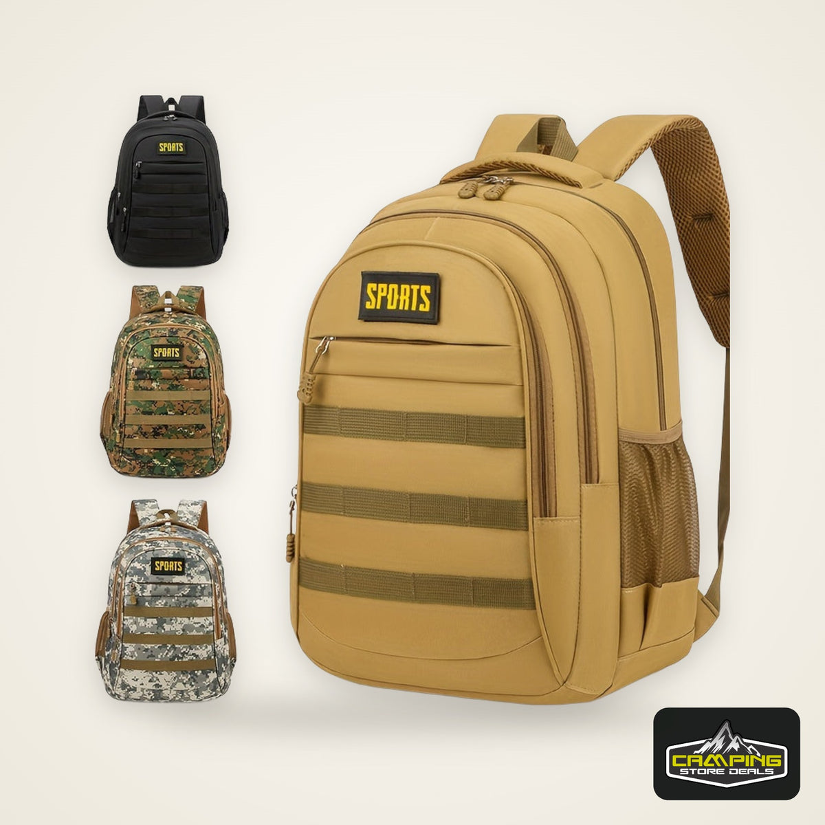 Men'S Camo Large Capacity Backpack - Durable Nylon, Multiple Compartments, Zip Closure, Ideal for Hiking, Travel & School, Outdoor Backpack|Camouflage Backpack|Secure Zipper Closure, Backpack for Trave