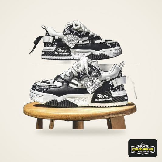 Men’s Casual Sneakers – Outdoor Fashion Vulcanized Shoes with Breathable Platform Design (Spring & Walking Comfort)