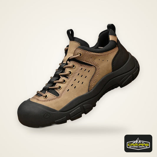 Men’s Leather Hiking Shoes – Outdoor Anti-Slip Climbing Sneakers with Thick Sole for Trekking & Casual Wear