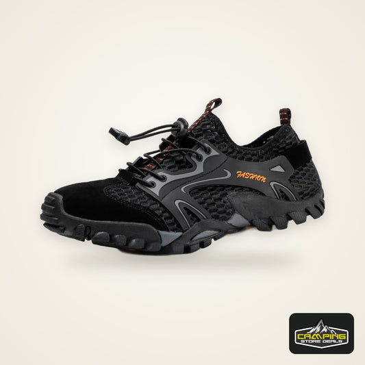 Men’s Outdoor Hiking Shoes – Anti-Slip Wear-Resistant Trekking & Jogging Sneakers (Breathable Trail Shoes, Khaki/Black/Brown/Gray)