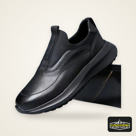 Men’s Platform Slip-On Sneakers – Breathable Vulcanized Running Shoes with Thick Soft Soles