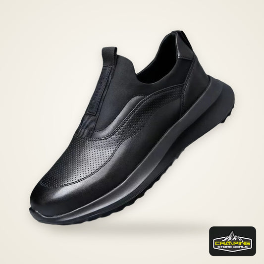 Men’s Platform Slip-On Sneakers – Breathable Vulcanized Running Shoes with Thick Soft Soles