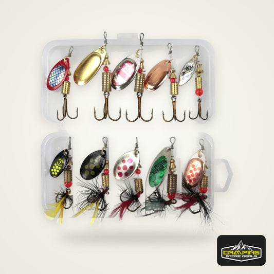 Metal Spoon Spinner Fishing Lure 10pcs Set Spoonbait Crankbaits Fishing Wobblers for Pike Crochet Kit Artificial Bait