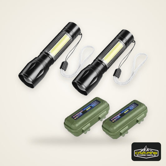 Mini LED Flashlight COB+XPE Portable Torch USB Charging Camping Lantern Zoomable Focus Light Tactical Flashlight with Pen Clip