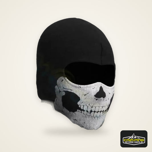 Motorcycle Balaclava Full Face Mask Skull Print Motorbike Full Face Mask Windproof Skiing Head Neck Warmer Bicycle Helmet Liner