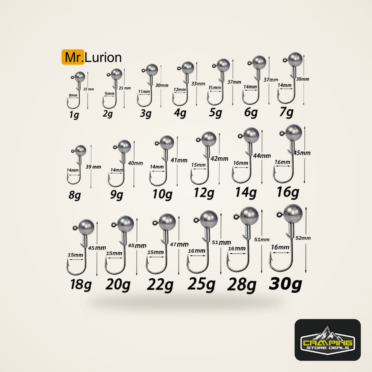 MrLurion Jig Head Hooks (1g-28g)