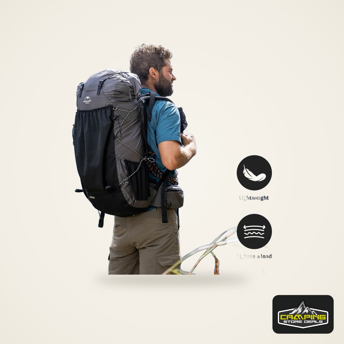 Naturehike Camping Backpack 60+5L Large Capacity Waterproof Climbing Bag Ultralight Travel Man Backpack Outdoor Hiking Backpack