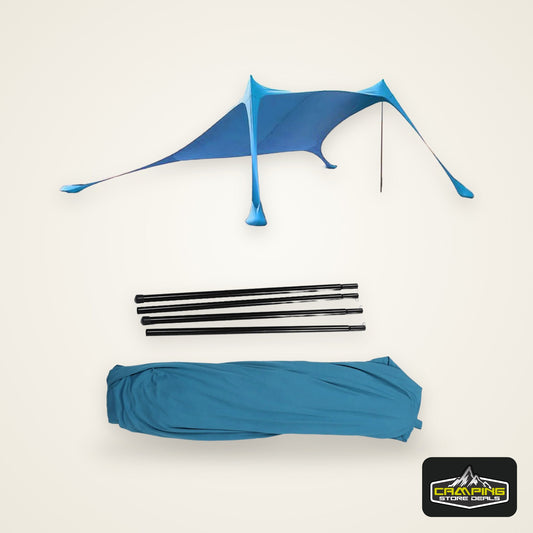 New Beach Sun Shelter Beach Canopy UPF50 5 People Capacity Polyurethane Reinforced Windproof Rope with Carry Bag for Camping