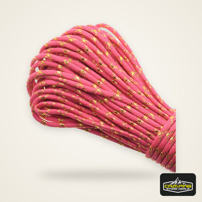 New Gold Silver 550 Paracord Parachute Cord Lanyard Mil Spec Type III 7 Strand Core 100 FT 19 Colors