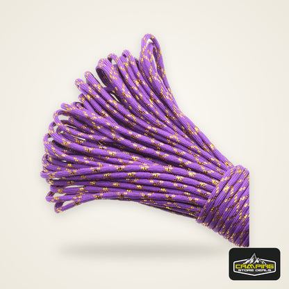 New Gold Silver 550 Paracord Parachute Cord Lanyard Mil Spec Type III 7 Strand Core 100 FT 19 Colors