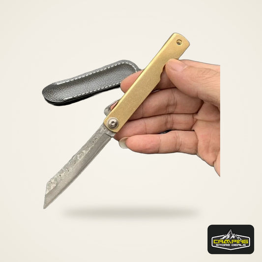NEW Higonokami Japanese Mini Pocket Folding Knife VG10 Damascus Steel Camping Hunting Copper Handle Knives Outdoor EDC Tool