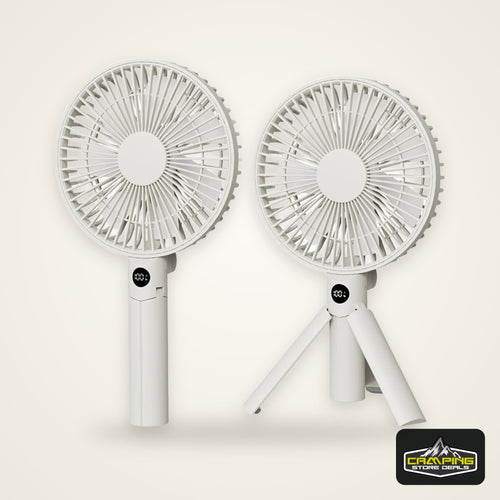 New Portable Folding Handheld Fan 3000mAh Desktop Rechargeable Fan Angle Adjustable for Home Outdoor Travel Camping