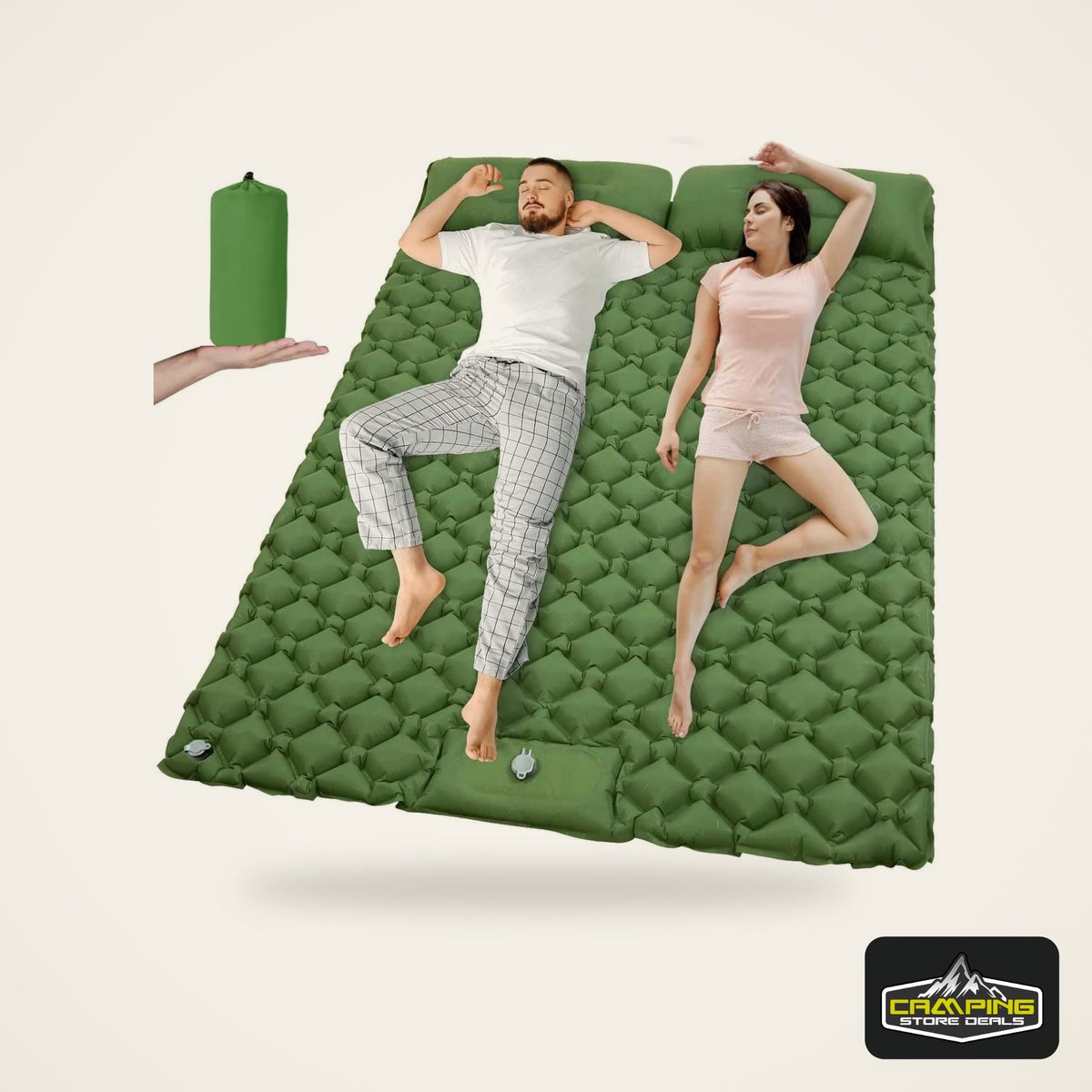 Outdoor Camping Double Inflatable Mattress Extra Wide Sleeping Pad Ultralight Folding Bed Sleeping Mat Car Travel Mat