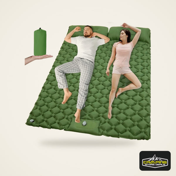 Outdoor Camping Double Inflatable Mattress Extra Wide Sleeping Pad Ultralight Folding Bed Sleeping Mat Car Travel Mat
