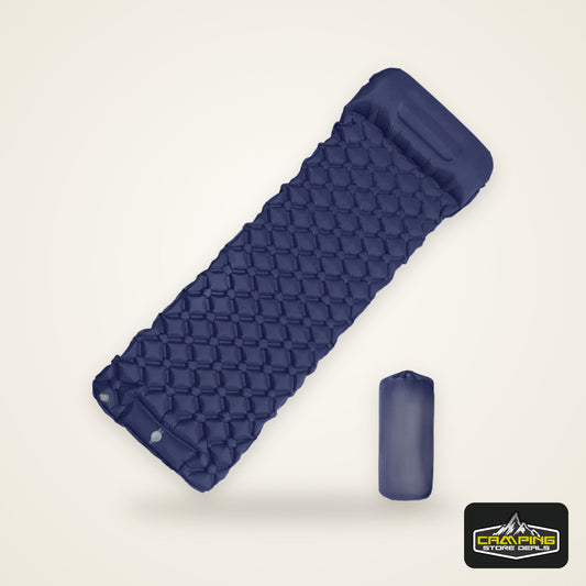 Outdoor Camping Inflatable Mattress Sleeping Pad With Pillows Ultralight Air Mat Built In Inflator Pump Hiking