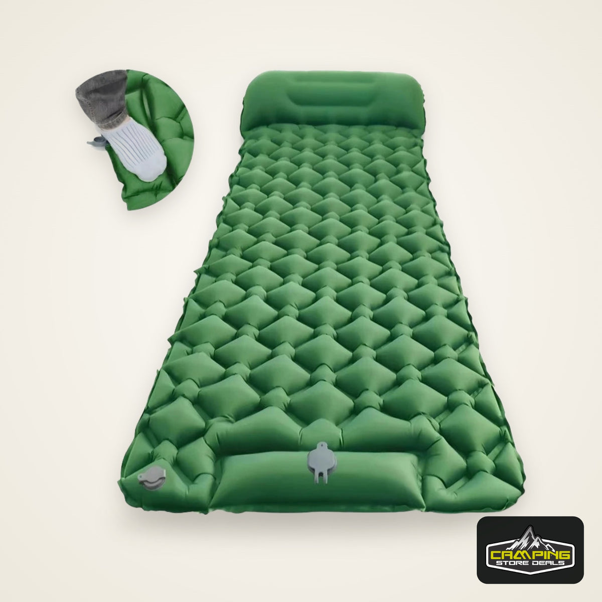 Outdoor Camping Sleeping Pad Folding Sleep Mat Beach Inflat Mattress with Pillows Ultralight Air Mat Travel Hiking