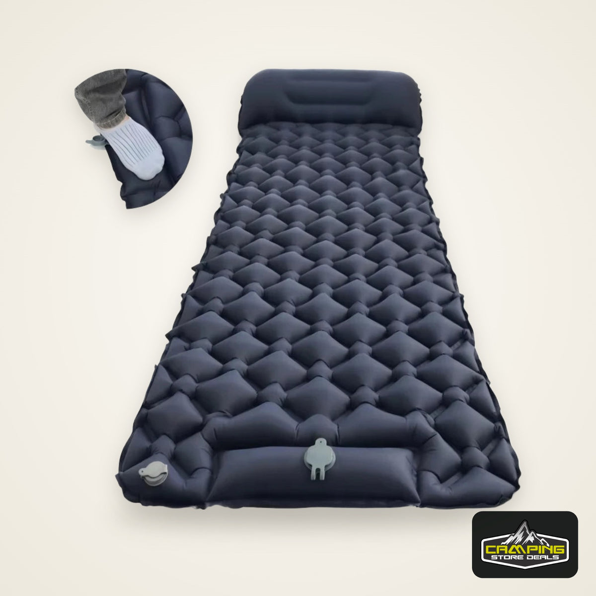 Outdoor Camping Sleeping Pad Folding Sleep Mat Beach Inflat Mattress with Pillows Ultralight Air Mat Travel Hiking