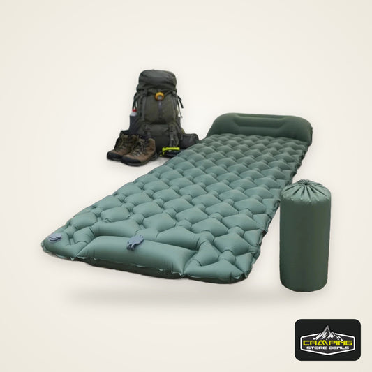 Outdoor Camping Sleeping Pad Folding Sleep Mat Beach Inflat Mattress with Pillows Ultralight Air Mat Travel Hiking