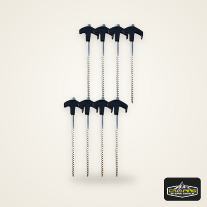 Outdoor Camping Tent Stakes Versatile Anchoring Metal Threaded Tent Spikes for Securing Tents Canopies Tarps