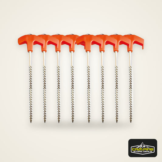 Outdoor Camping Tent Stakes Versatile Anchoring Metal Threaded Tent Spikes for Securing Tents Canopies Tarps