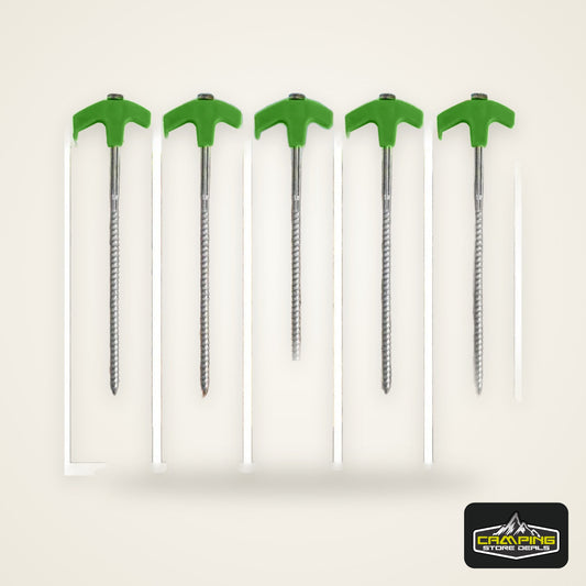 Outdoor Camping Tent Stakes Versatile Anchoring Metal Threaded Tent Spikes for Securing Tents Canopies Tarps
