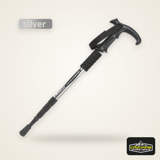 Outdoor Folding Trekkings Pole 4-Section Portable Walking Hiking Telescopic Stick Lightweight Camping Climbing Trekking Stick