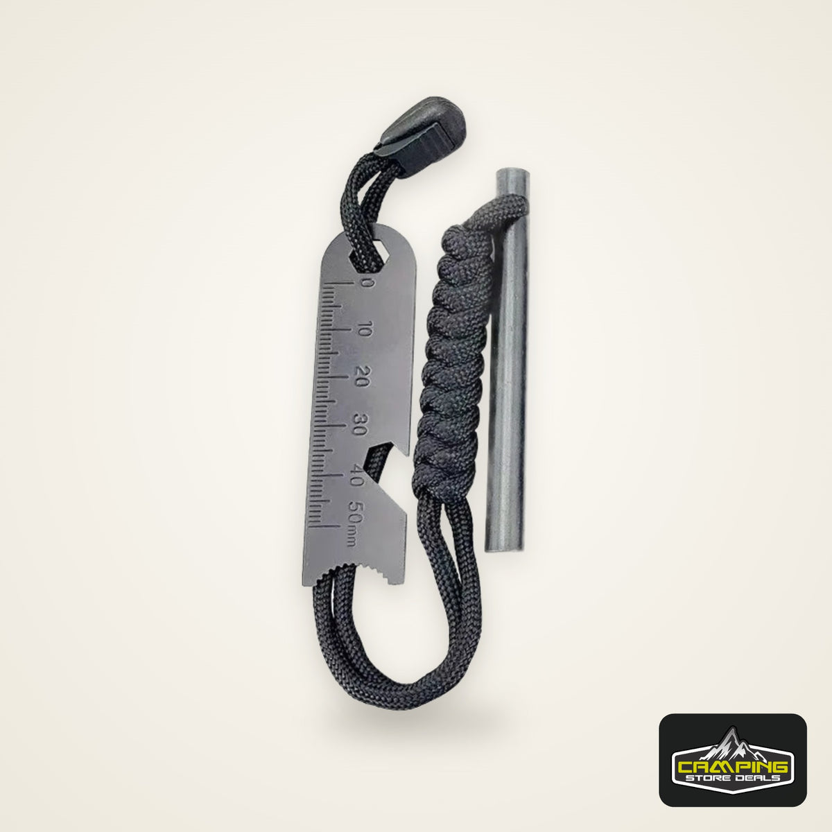 Outdoor Survival Fire Starter Multifunctional Ferrocerium Rod with Paracord & Scraper, Camping Emergency Flint Fire Steel