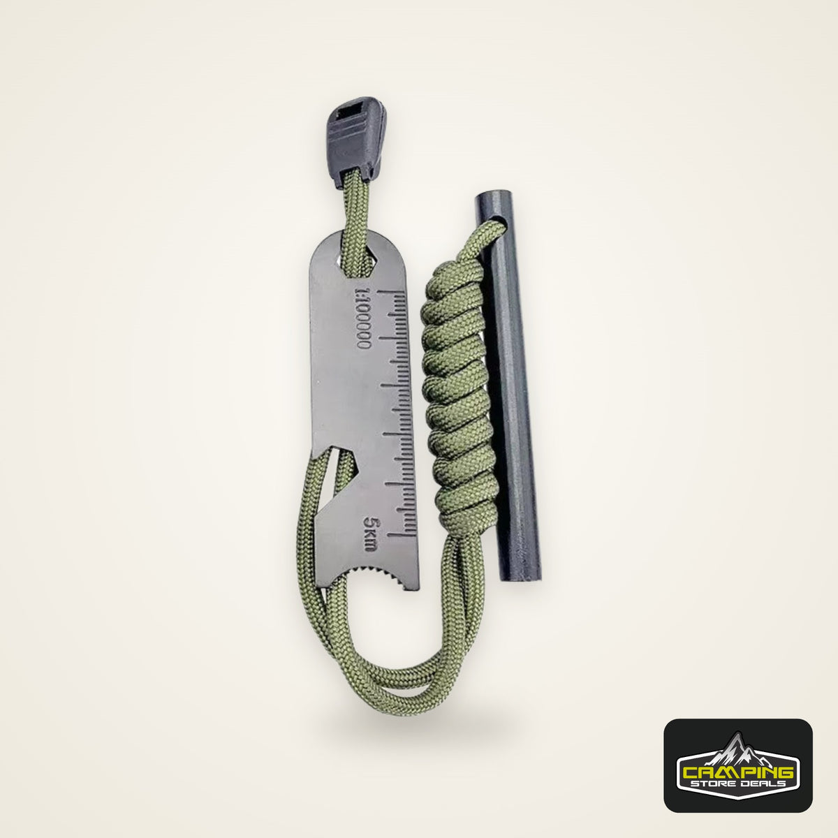 Outdoor Survival Fire Starter Multifunctional Ferrocerium Rod with Paracord & Scraper, Camping Emergency Flint Fire Steel