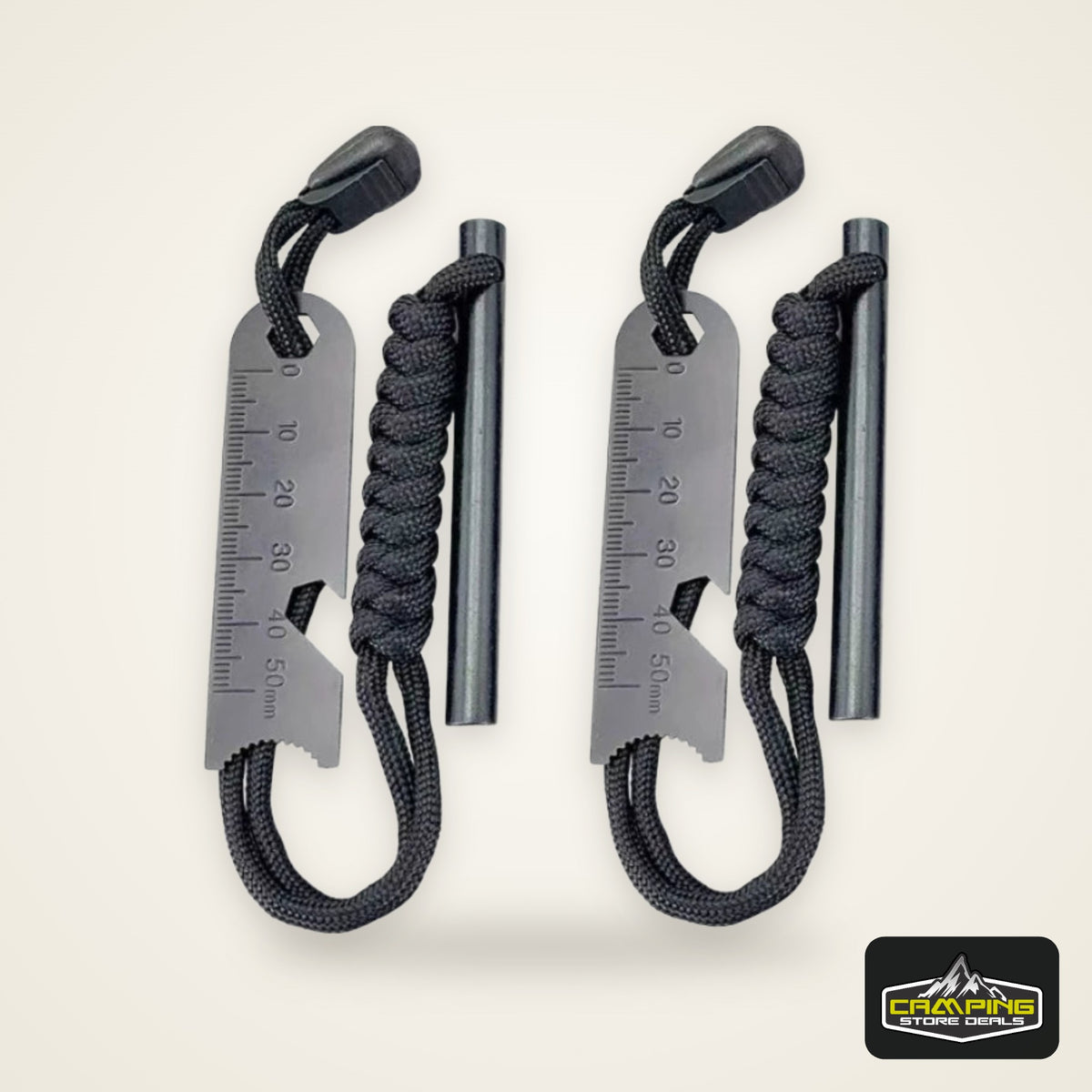 Outdoor Survival Fire Starter Multifunctional Ferrocerium Rod with Paracord & Scraper, Camping Emergency Flint Fire Steel