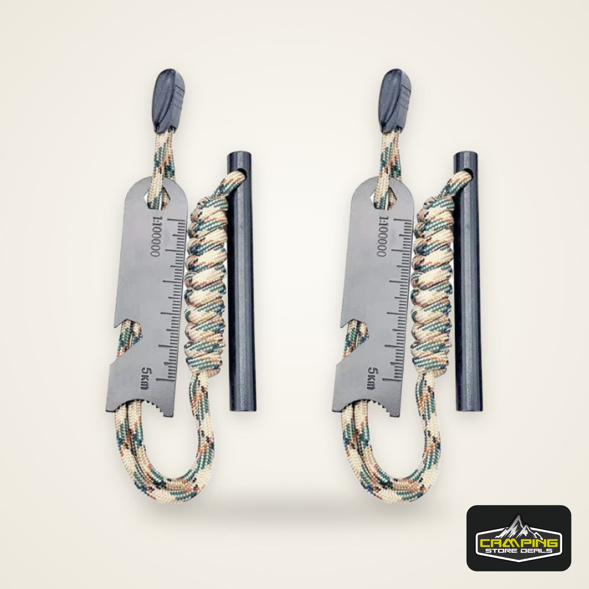 Outdoor Survival Fire Starter Multifunctional Ferrocerium Rod with Paracord & Scraper, Camping Emergency Flint Fire Steel